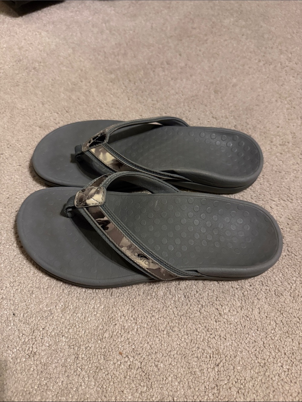 Vionic Tide II Orthotic Sandals Gray Camo Design Arch Support Comfortable Size 7 - Picture 6 of 10